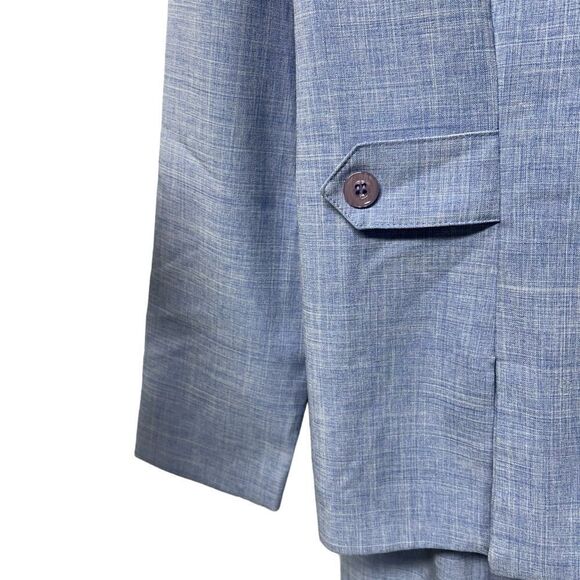 Vintage Sag Harbor Light Blue Suit Set Matching Blazer High Waisted Pants Suit - Picture 3 of 15